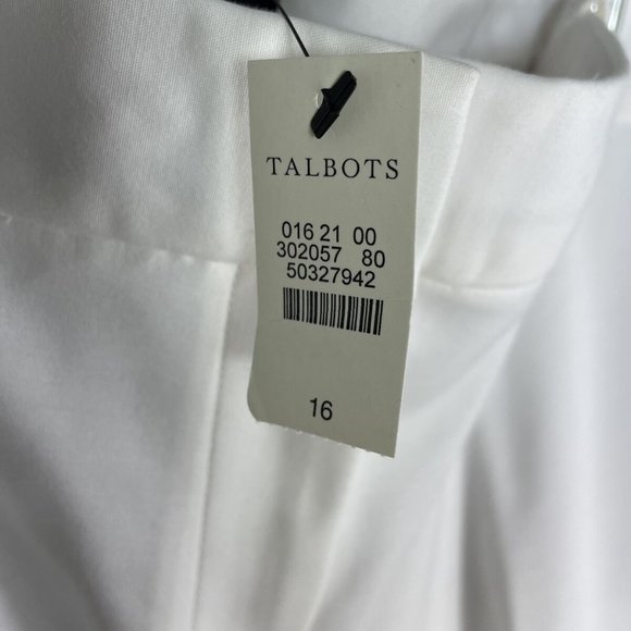 Talbots Freeport White Women's Trouser Dress Pants Pleated Front Plus SZ16 NWT - Picture 8 of 9